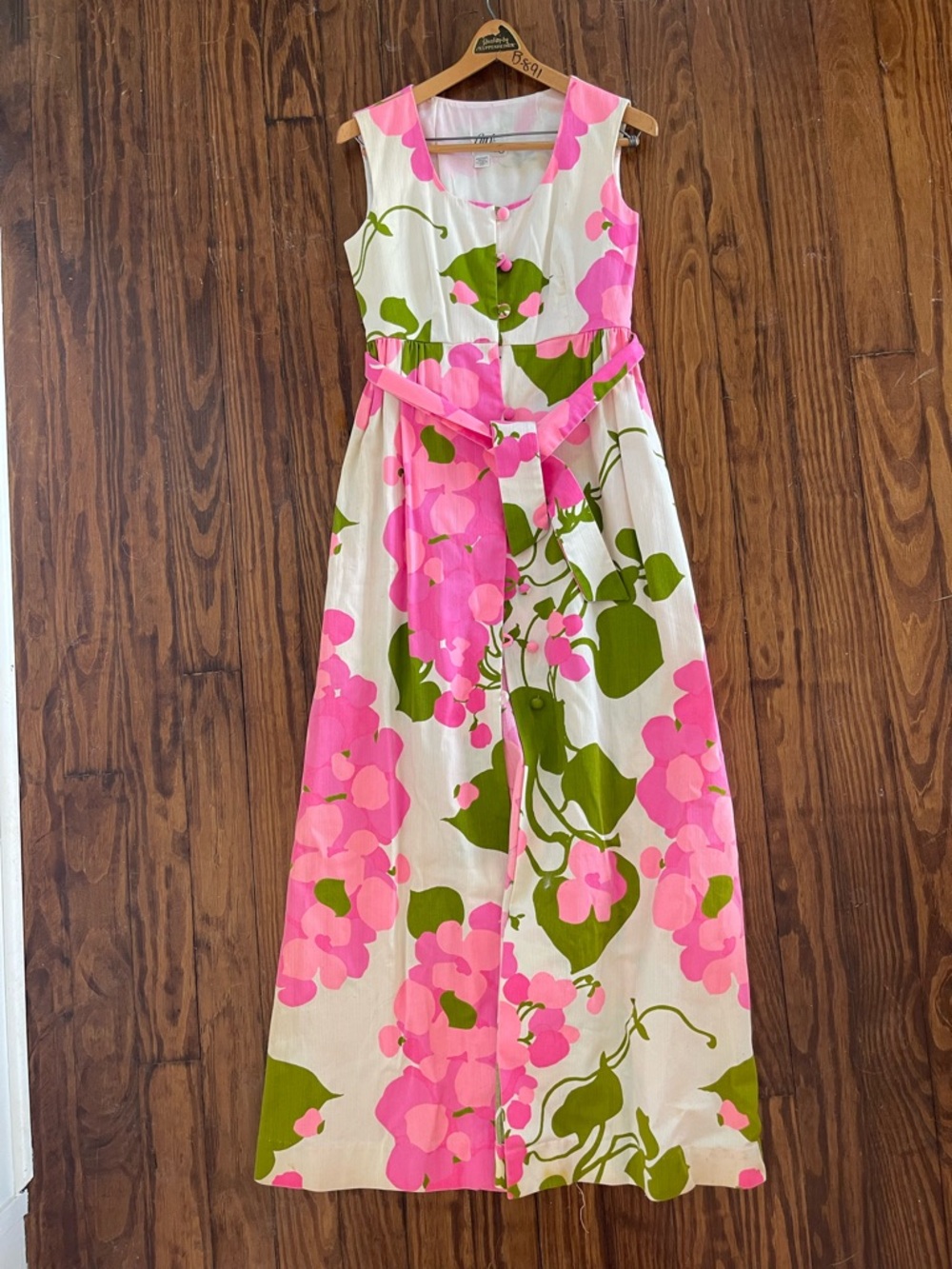 Vintage 1960s Malia of Honolulu Floral Maxi Dress